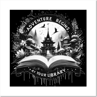 Adventure Begins At Your Library Reading Fantasy Books Posters and Art